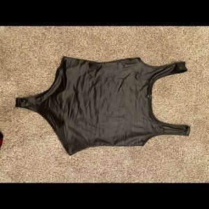 Faux leather bodysuit